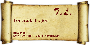 Törzsök Lajos névjegykártya